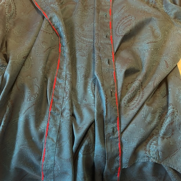 Robert Graham 3XL Classic Fit Turquoise Paisley button down shirt - Picture 11 of 14